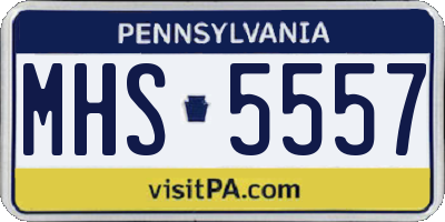 PA license plate MHS5557