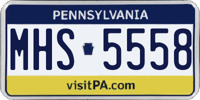 PA license plate MHS5558
