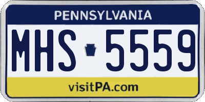 PA license plate MHS5559