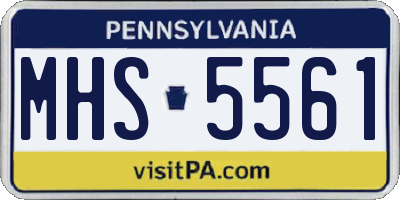 PA license plate MHS5561