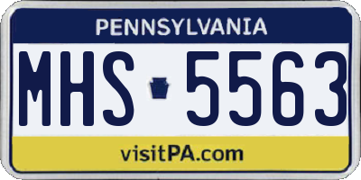 PA license plate MHS5563