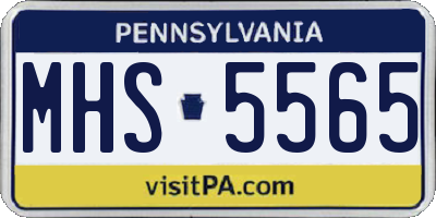 PA license plate MHS5565