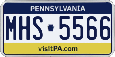 PA license plate MHS5566