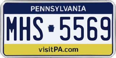 PA license plate MHS5569