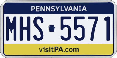 PA license plate MHS5571