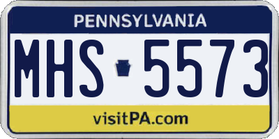 PA license plate MHS5573