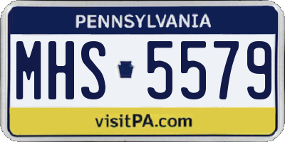 PA license plate MHS5579
