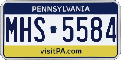 PA license plate MHS5584