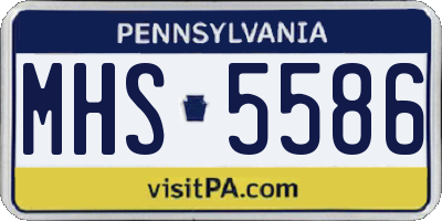 PA license plate MHS5586