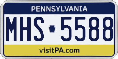 PA license plate MHS5588
