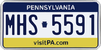PA license plate MHS5591