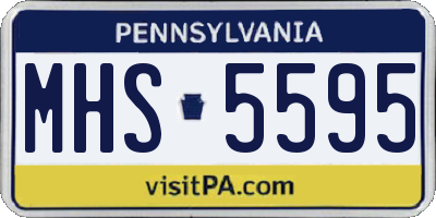 PA license plate MHS5595