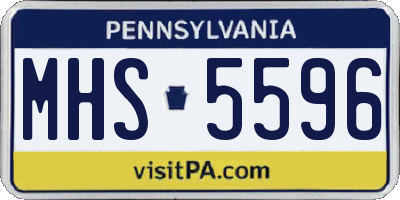 PA license plate MHS5596