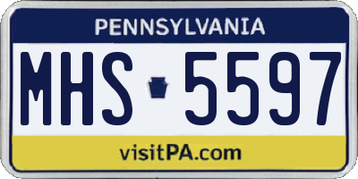 PA license plate MHS5597