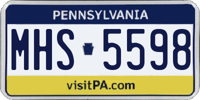 PA license plate MHS5598