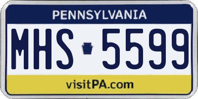 PA license plate MHS5599