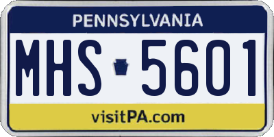 PA license plate MHS5601