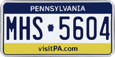 PA license plate MHS5604