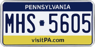 PA license plate MHS5605