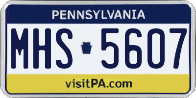 PA license plate MHS5607
