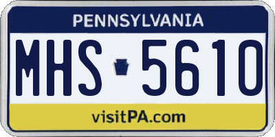 PA license plate MHS5610