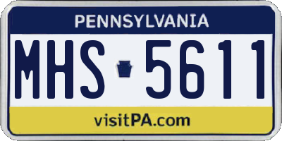 PA license plate MHS5611