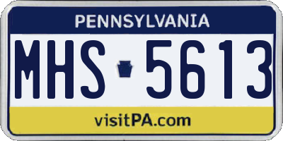 PA license plate MHS5613