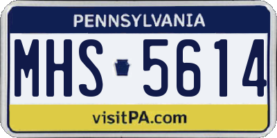 PA license plate MHS5614