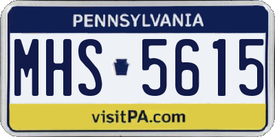 PA license plate MHS5615