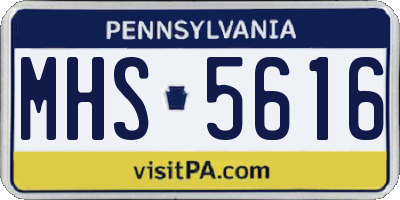 PA license plate MHS5616