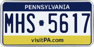 PA license plate MHS5617