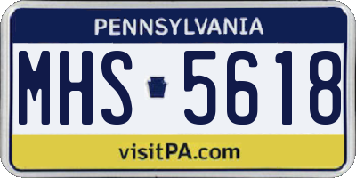 PA license plate MHS5618