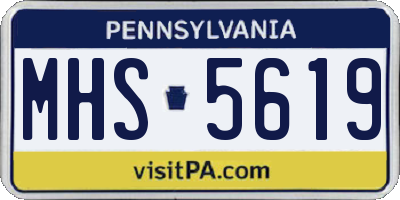 PA license plate MHS5619