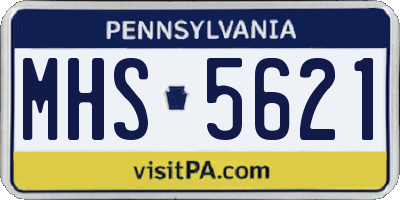 PA license plate MHS5621