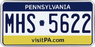 PA license plate MHS5622
