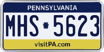 PA license plate MHS5623
