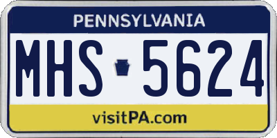 PA license plate MHS5624