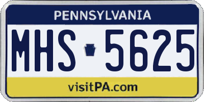 PA license plate MHS5625