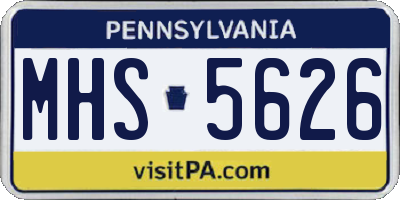 PA license plate MHS5626