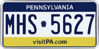 PA license plate MHS5627