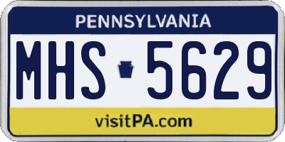 PA license plate MHS5629