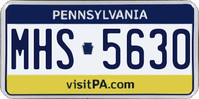 PA license plate MHS5630