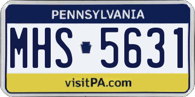 PA license plate MHS5631