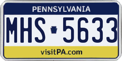 PA license plate MHS5633