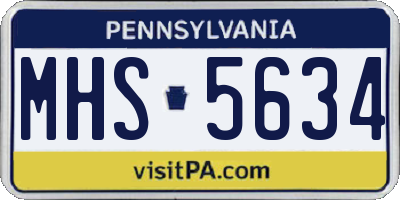 PA license plate MHS5634