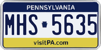 PA license plate MHS5635