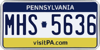 PA license plate MHS5636