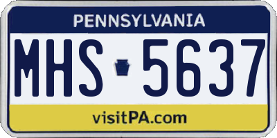 PA license plate MHS5637