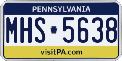 PA license plate MHS5638