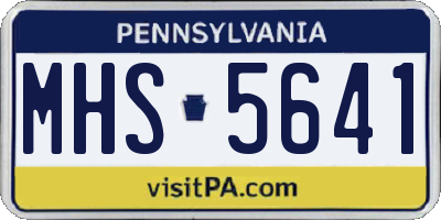 PA license plate MHS5641